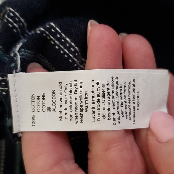 GAP Factory Men's V-Neck Navy Striped Long Sleeve Sweater - XXL - Picture 6 of 7